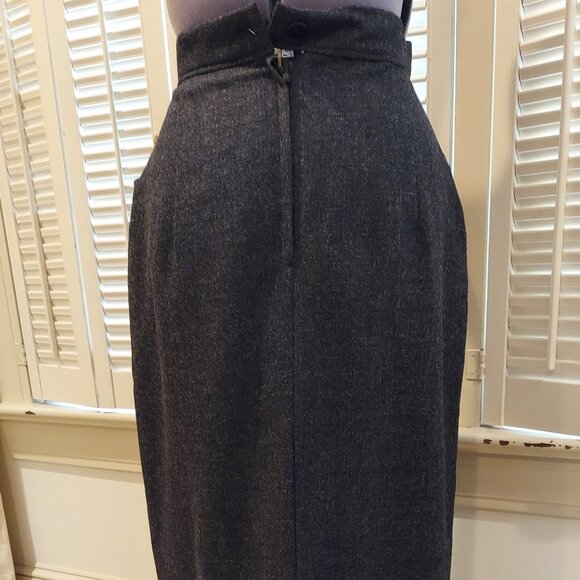 Vintage Peruvian Connection Charcoal Gray Wool/Alpaca Skirt & Sweater Set Size S - Picture 8 of 14
